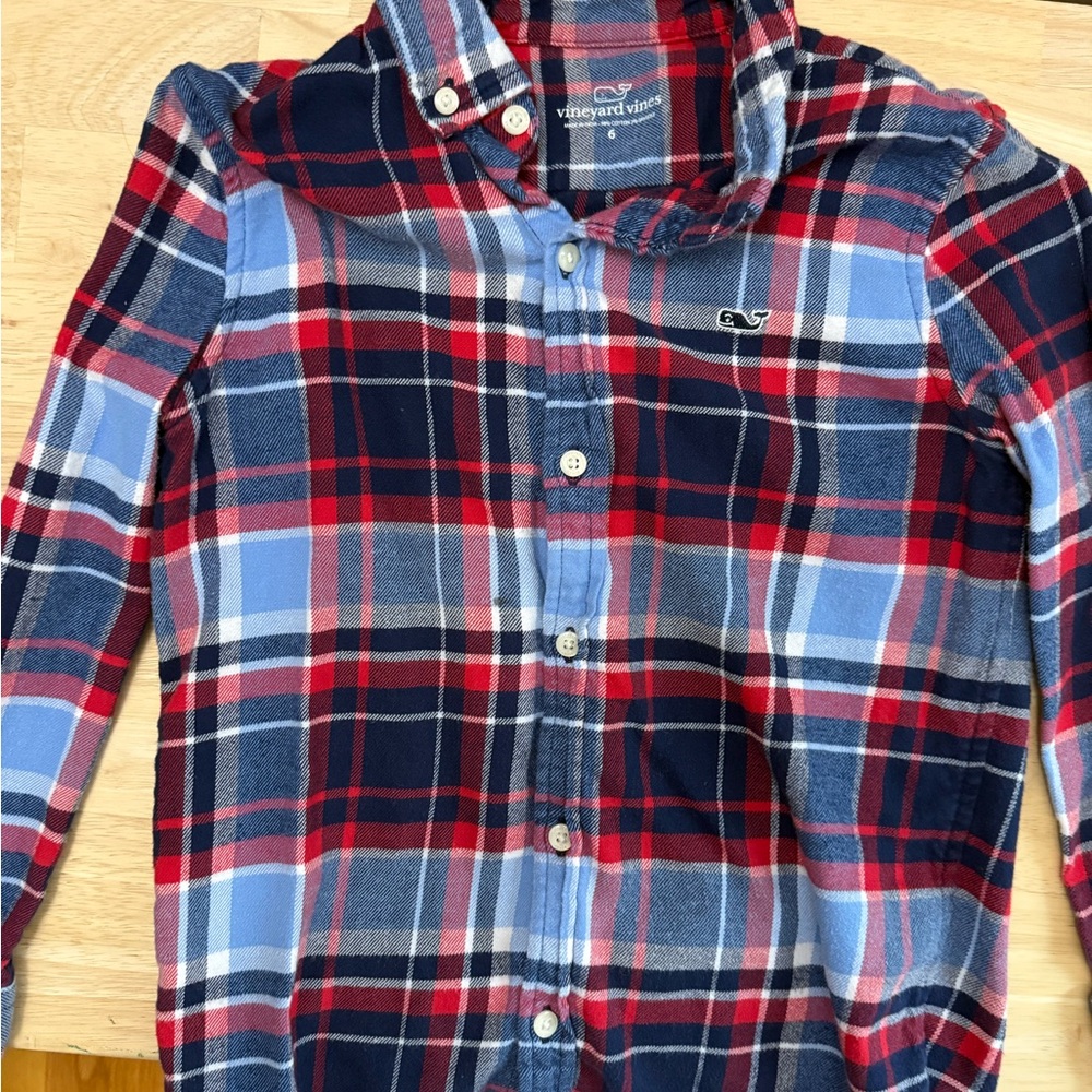 Vineyard Vines Kids Plaid Shirt - Red and Blue
